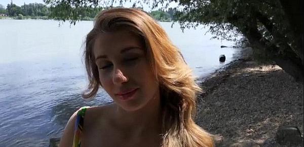  Big boobs Eurobabe fucked by the lake